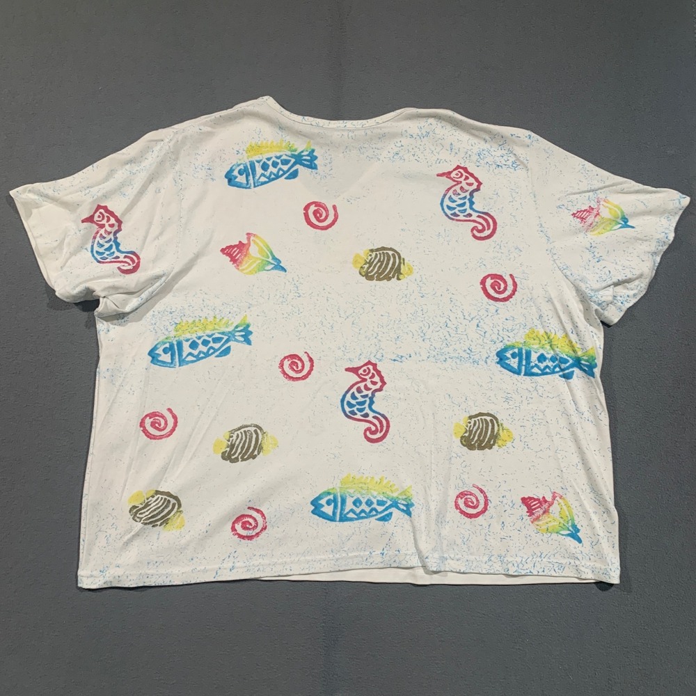 Physical Attraction T-Shirt Womens 4X White Nautical Sea Life Vintage 90s USA - Picture 9 of 9